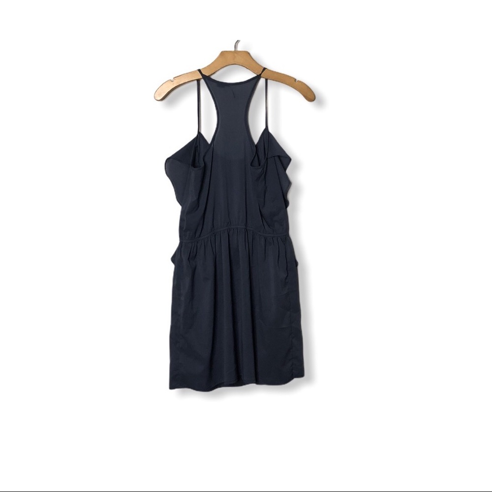 Doe & Rae Blue Grey Ruffle Racerback Skater Dress - Picture 6 of 6